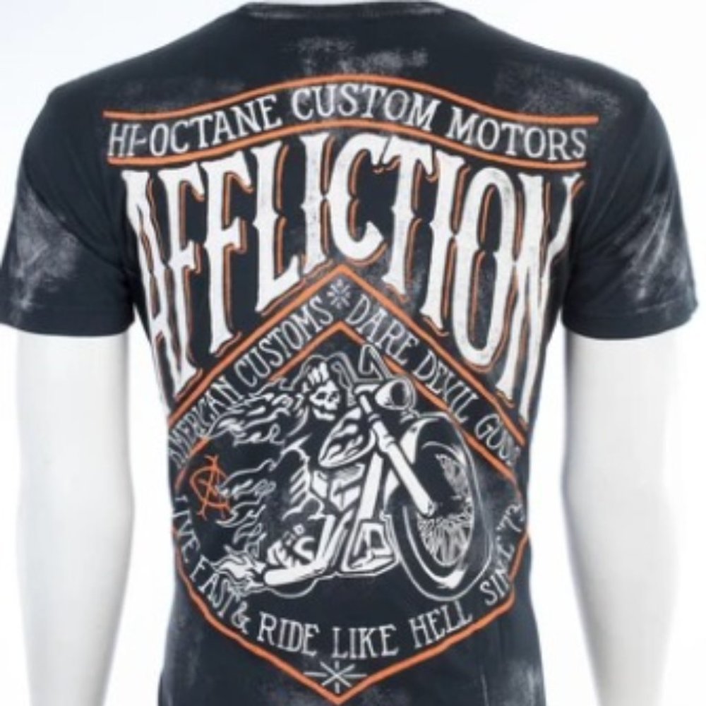 AFFLICTION Mens Short Sleeve SIDECAR Crewneck T-Shirt